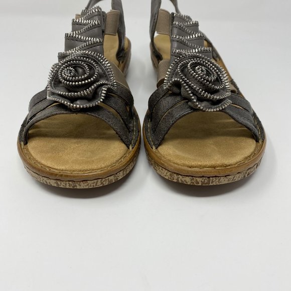 Rieker Gray Zipper Sandals Size 38 - Picture 3 of 11